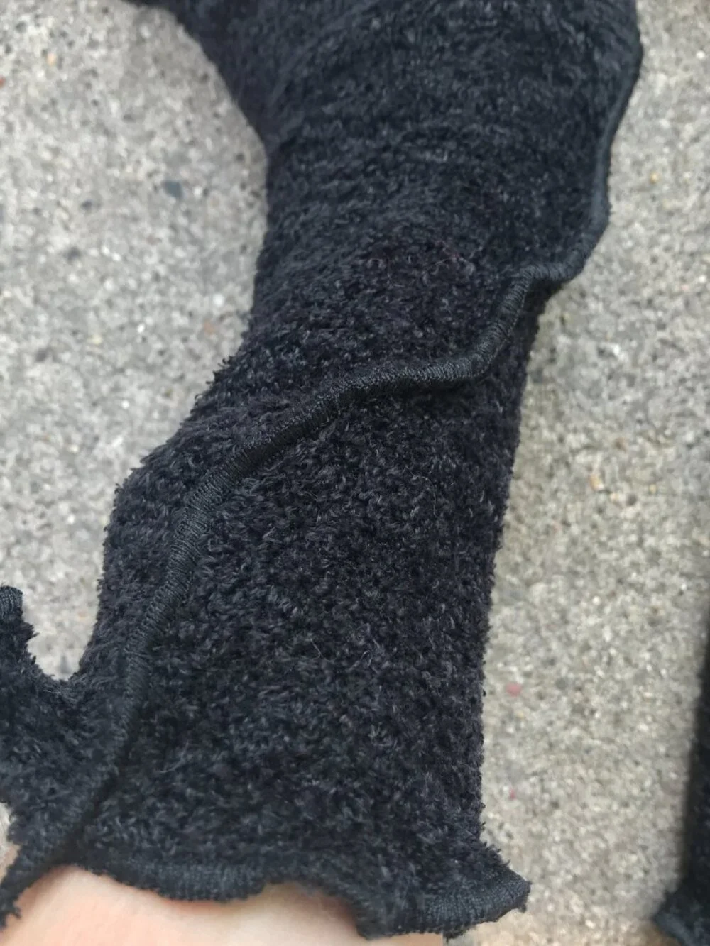 Fuzzy Hand Warmers Black Short Fingerless Gloves Sherpa Arm Warmers Cuffs Typing